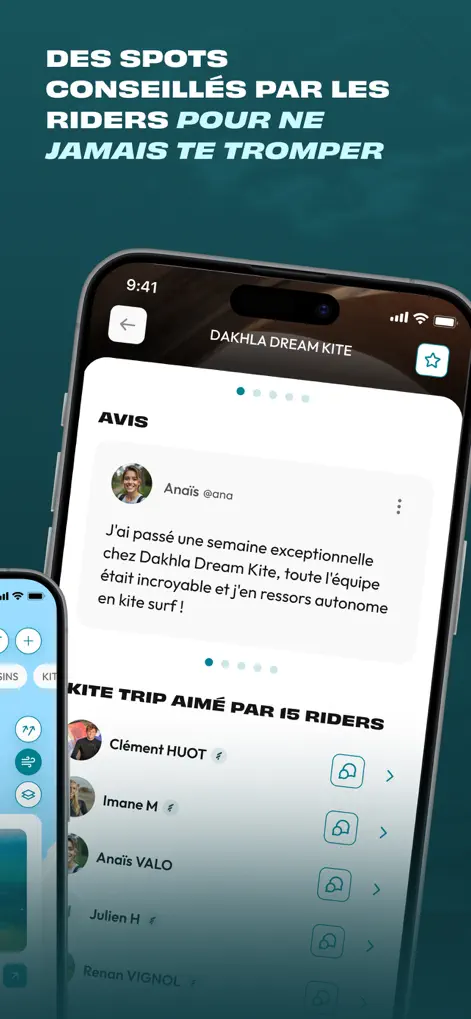 Écran de l'application Flyrider 3